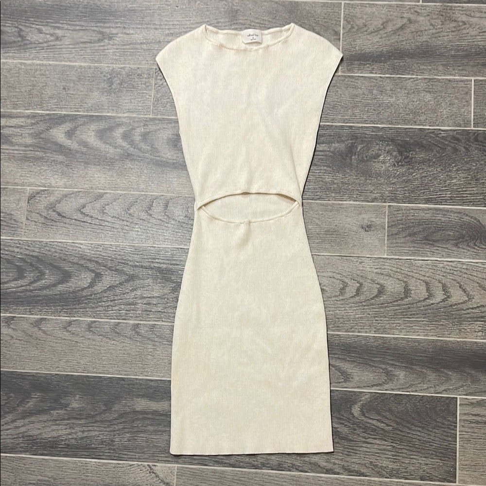 Wilfred Free Cream Ribbed Dress - Picture 1 of 6